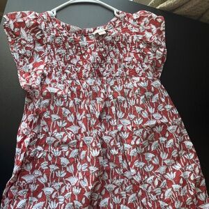 Loft baby doll float top with ruffle cap sleeve